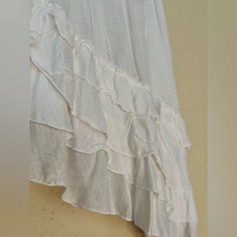 NEW | Free People | White Asymmetrical Ruffle Tank Blouse - Size XS - Picture 2 of 3